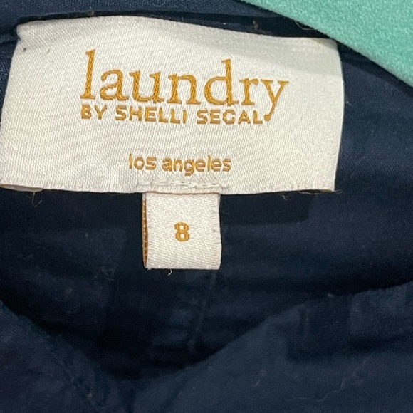 LAUNDRY BY SHELLIE SEGAL pleated collar cotton stretch blouse size 8 - Picture 7 of 7